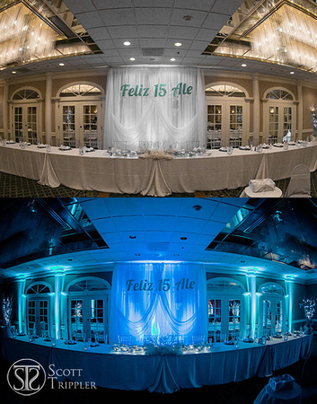 head table before and after